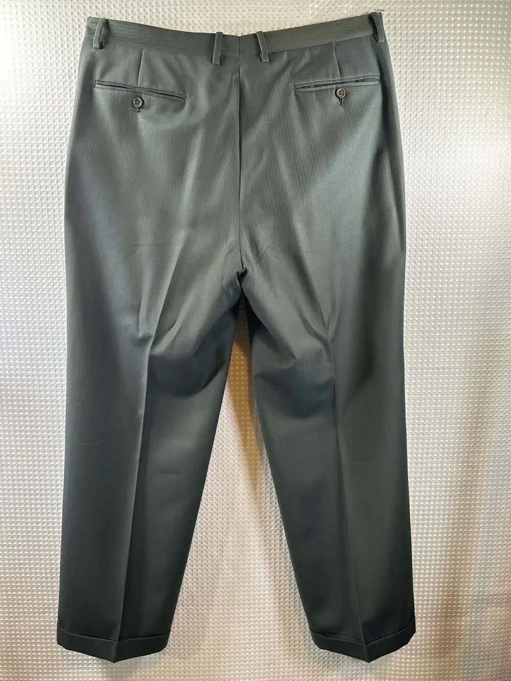 Vintage Canali Milano 2-Piece Suit Pinstripe Wool  Green